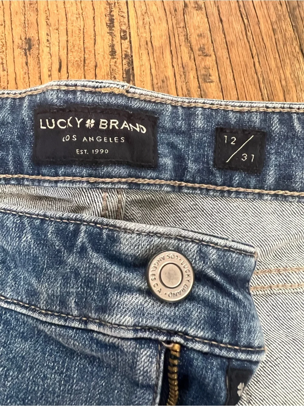 Lucky Brand Washed Light Blue Distressed Roll-Cuff Denim Shorts